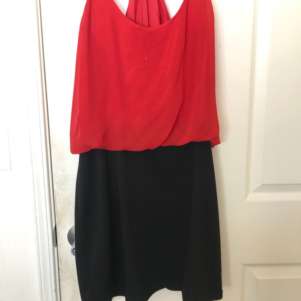 Red & Black two piece dress